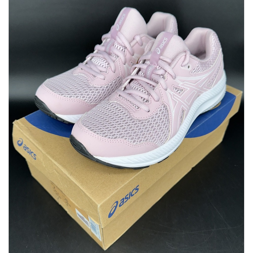 Asics Pink contend 7 GS Mesh Kids Sneakers barely ROSE color